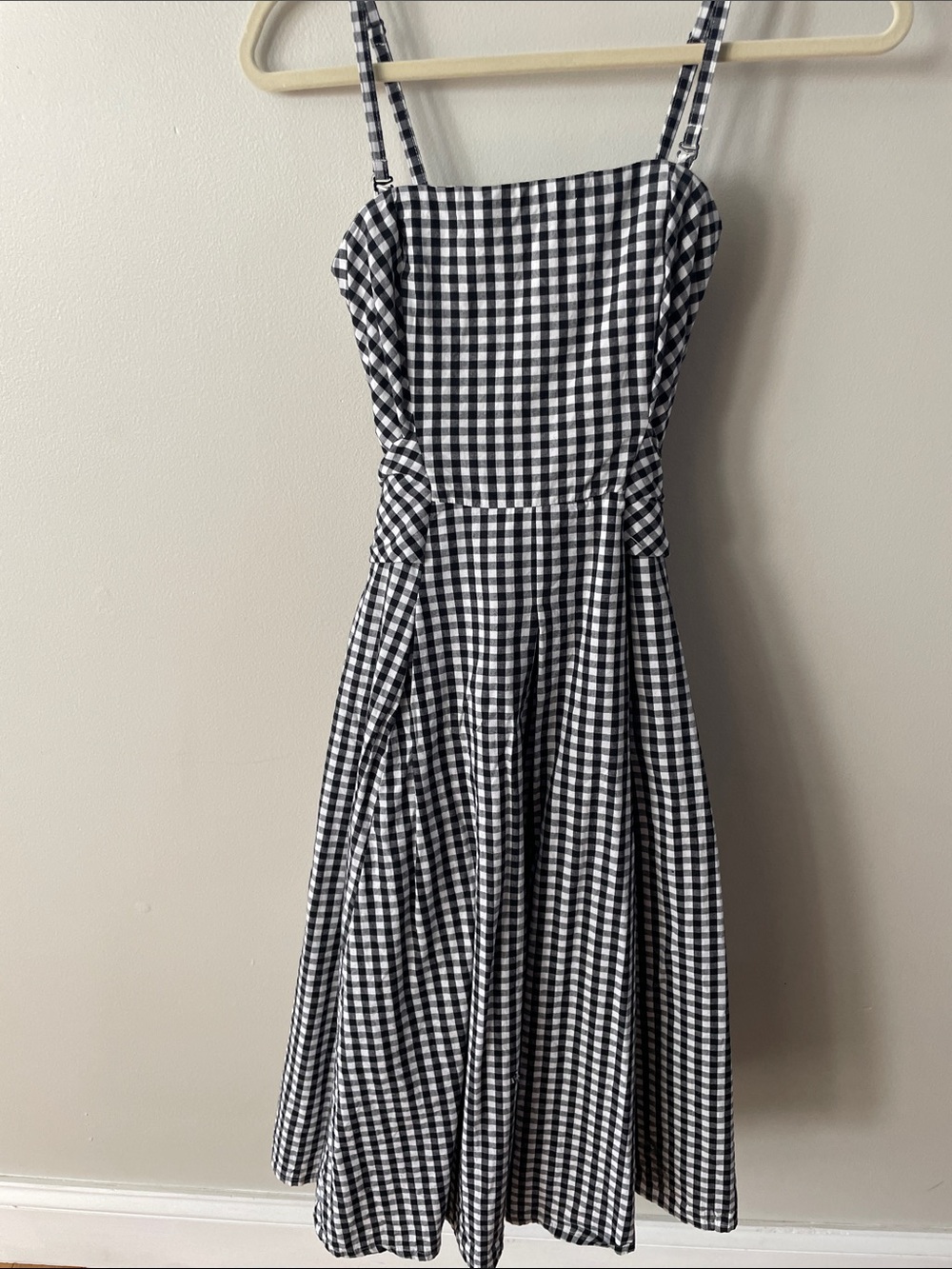 New York & Company Black and White Gingham Dress Fit & Flare